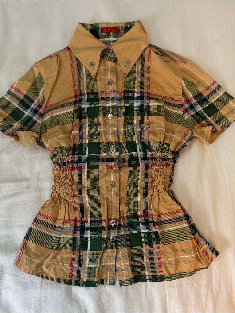 Yorkland Yellow & Green Plaid Button-Up Shirt
